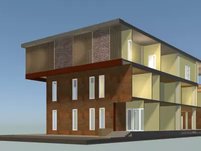 Home office in section cut 25-05 3D model