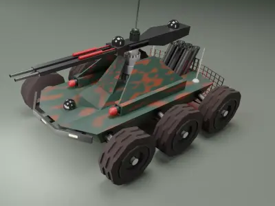 Machine gun robot-dron 3D model