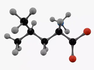 Isoleucine Molecule Low-poly 3D model
