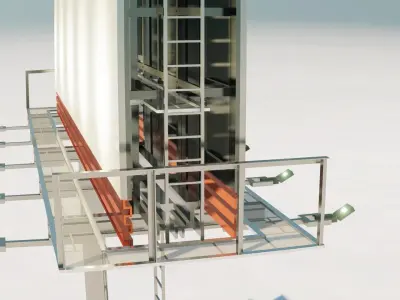 low Poly Billboard in snow Low-poly 3D model