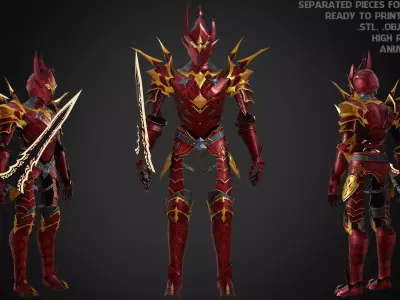 Solo Leveling Igris Full Armor and Sword for Cosplay 3D Model Collection