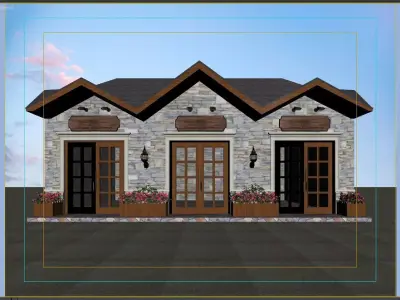 Street-front stores 3D model