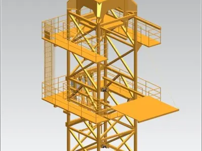 TOWER CRANE -Crane climbing segment- Free 3D model