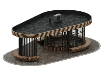 Bus stop - cafe 3D model