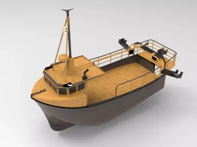Fishing Ship Low-poly 3D model