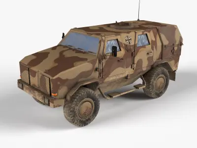 Dingo 4x4 afv Armored LODs Game Ready Low-poly 3D model