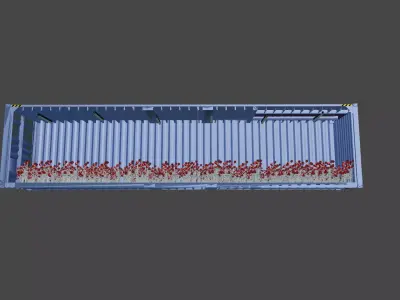 ROSE CONTAINERS WITH ENVIRONEMENT 3D model