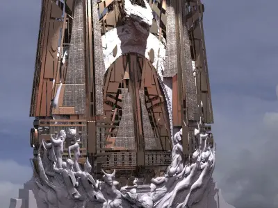 Wizard Dragon Emperor Tower Ruin 8  3D model