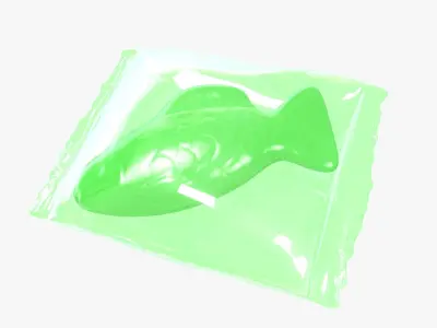 Wrapped Green Fish 3D model 3D model