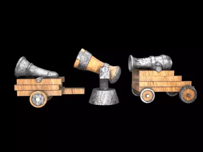 cannon Low-poly 3D model