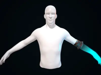 Energy arm prosthesis Low-poly 3D model