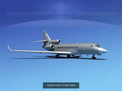 25 Dassault Falcon Private Luxury Jets 3D Model Collection