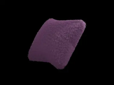 Square Faux Fur Pillow 1 3D Model Free 3D print model