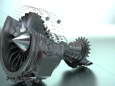 High Detailed Turbo fan CFM56 3D model
