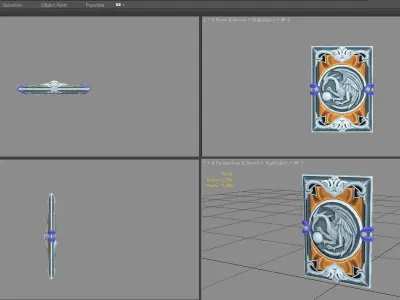 Cartoon Dragon Card Low-poly 3D model