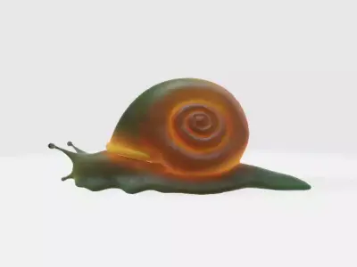 bioluminescent snail Low-poly 3D model