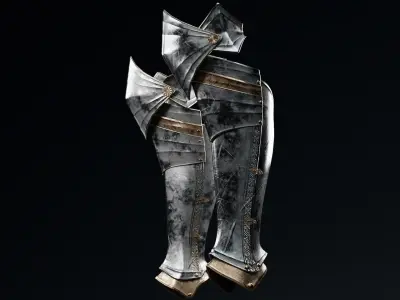  Female Knight Knee Ankle Armor MidPoly 3D model