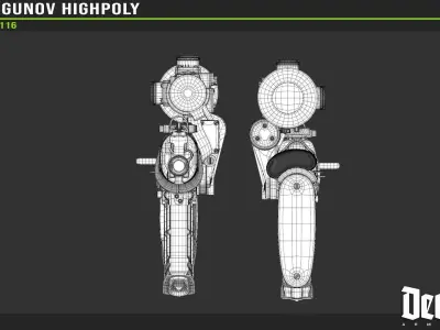 SVD Highpoly model sdvdragonov high - power rifle 3D model