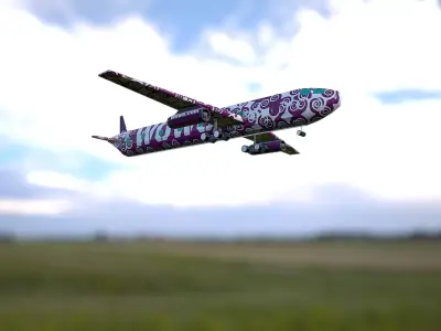Airplane WOWO Low-poly 3D model