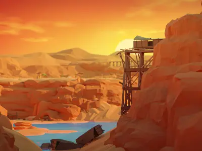 Wild West Low-poly 3D model