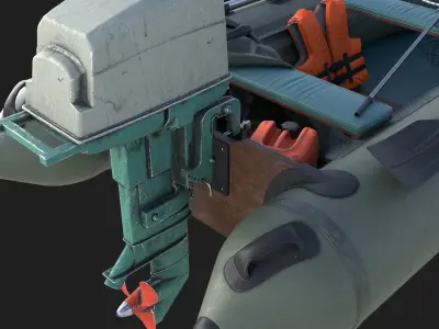 Inflatable boat 3D model