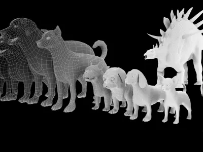 Low Poly Ultimate Animal pack Animal set Low-poly 3D model