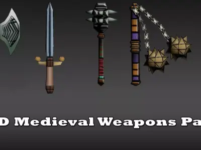 Game-ready Medieval Swords 3D Collection Low-poly 3D model