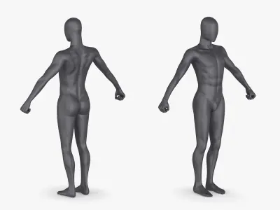 Mannequin Male Black 3D model purchase