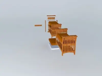 Mission Style Bench Free 3D model