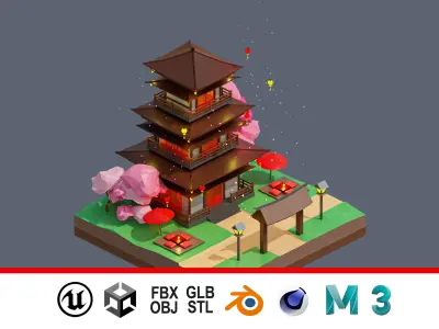 land 4A Low-poly 3D model