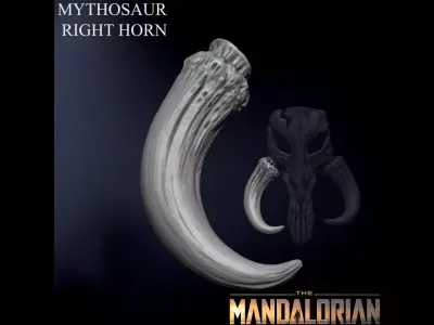 3D PRINTABLE MYTHOSAUR RIGHT HORN - THE MANDALORIAN STAR WARS 3D print model
