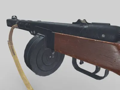 PPSH 41 Low-poly PBR Free low-poly 3D model