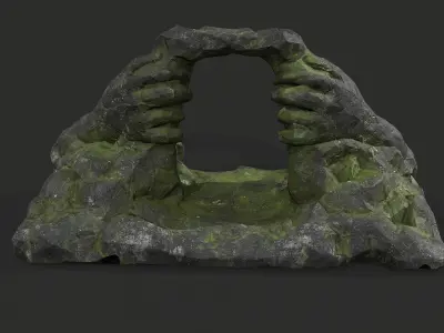 Cave Entrance Desert rock 06 Low-poly 3D model