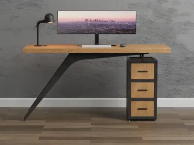 Modern Office Desk Design Free 3D model purchase