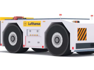 Lufthansa Towing Tractor Low-poly 3D model