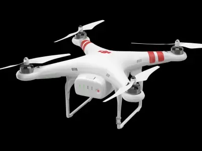 DJI Phantom 2 Quadrocopter Body Low-poly 3D model