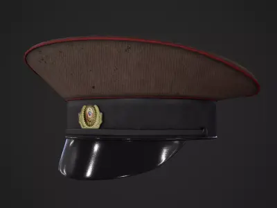 Peaked cap USSR Low-poly 3D model