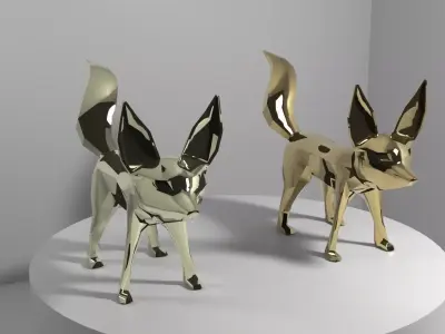 Fennec fox low poly Low-poly 3D model