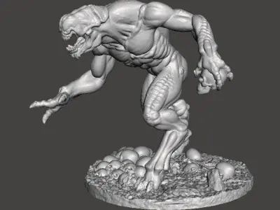 HELLKNIGHT DEMON MINIATURE MODEL FIGURE FANTASY SCIFI GAMES RPG 3D print model