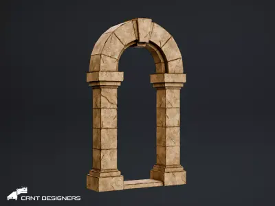 Ancient Stone Arch Low-poly 3D model