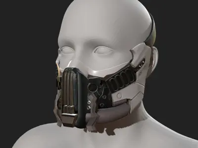 Gas mask helmet 3d model military combat fantasy  Low-poly 3D model