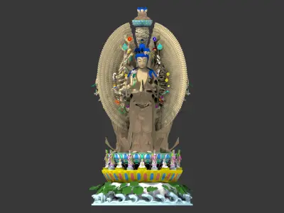 qian shou guan yin buddha thousand hands buddha 3D model