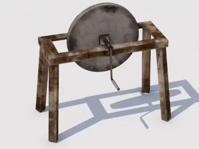 Grinding Stone Low-poly 3D model