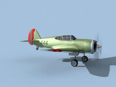 Curtiss H-75C Mohawk V16 Norway 3D model