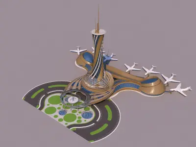 0191 - Airport Building 3D model