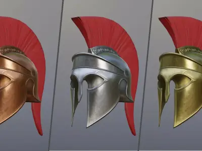 Spartan helmet Low-poly 3D model
