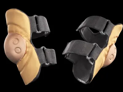 Military sand elbow pads 12 Low-poly 3D model