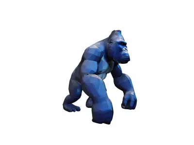 Portrait Powerful Dominant Gorilla 3d Render 3D model