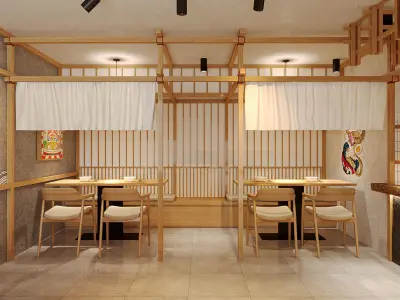 Ramen Noodles Restaurant 3D model