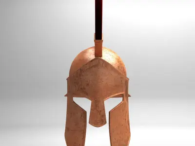 Spartan Helmet HairFur 3D model